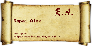 Rapai Alex névjegykártya