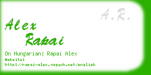 alex rapai business card